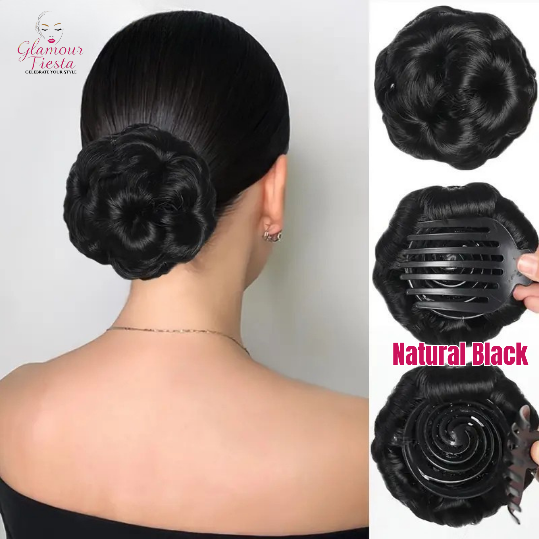 Claw Clip Curly Hair Bun Extension – Dark Brown